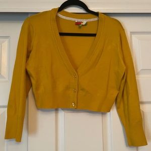 Mustard Yellow Cropped Cardigan